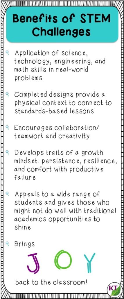 Benefits of STEM Challenges -- there are so many reasons to use STEM Challenges with your students. It goes beyond NGSS, and even STEM skills!