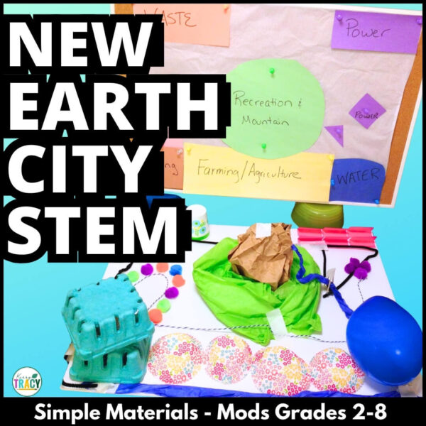 Earth Day STEM Activity Design made from simple craft materials and recyclables