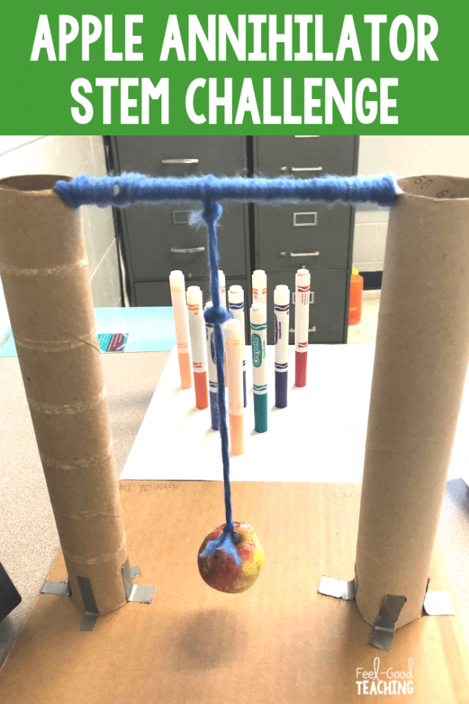 Apple Annihilator STEM Challenge is perfect for first day of school, team-building, fall and apple day activities and for learning about forces and motion. Click through to the blog to learn more.