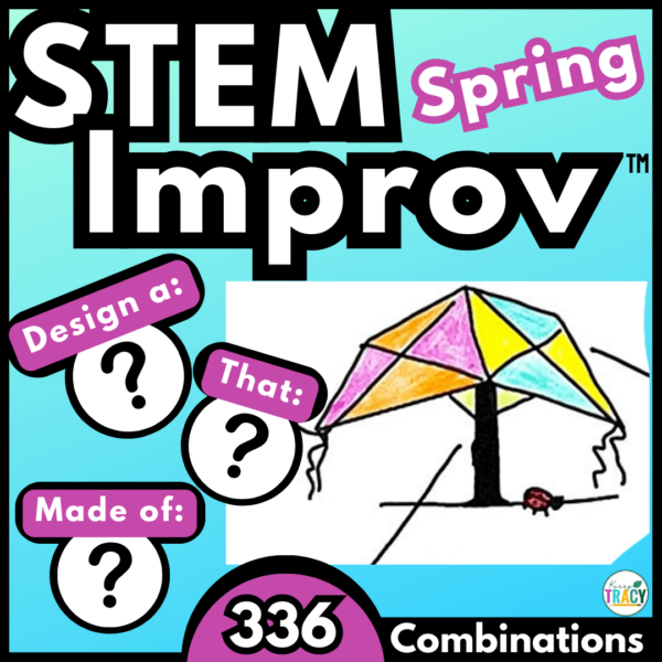 STEM Improv Activity Spring Set - 336 combinations! Student drawing pictured.